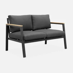 Gartenlounge-Set aus Aluminium und Polywood, 4-Sitzer