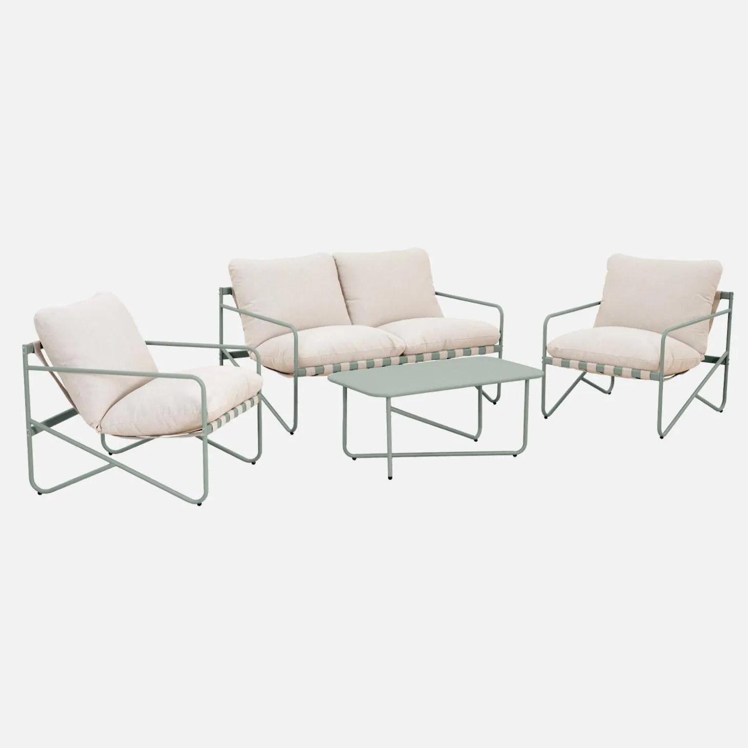 Gartenlounge-Set aus Stahl für 4 Personen