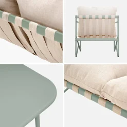 Gartenlounge-Set aus Stahl für 4 Personen