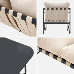 Gartenlounge-Set aus Stahl für 4 Personen