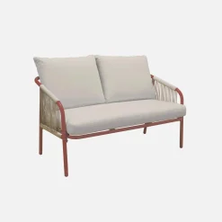 Gartenlounge-Set aus Stahl, für 4 Personen