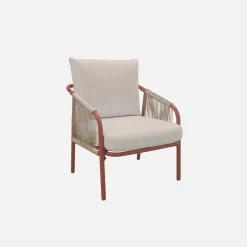Gartenlounge-Set aus Stahl, für 4 Personen