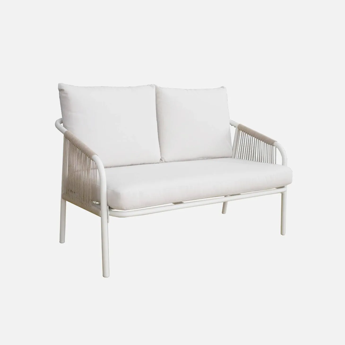 Gartenlounge-Set aus Stahl, für 4 Personen