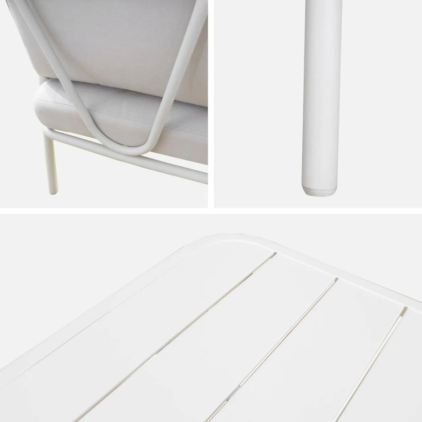 Gartenlounge-Set aus Stahl, für 4 Personen