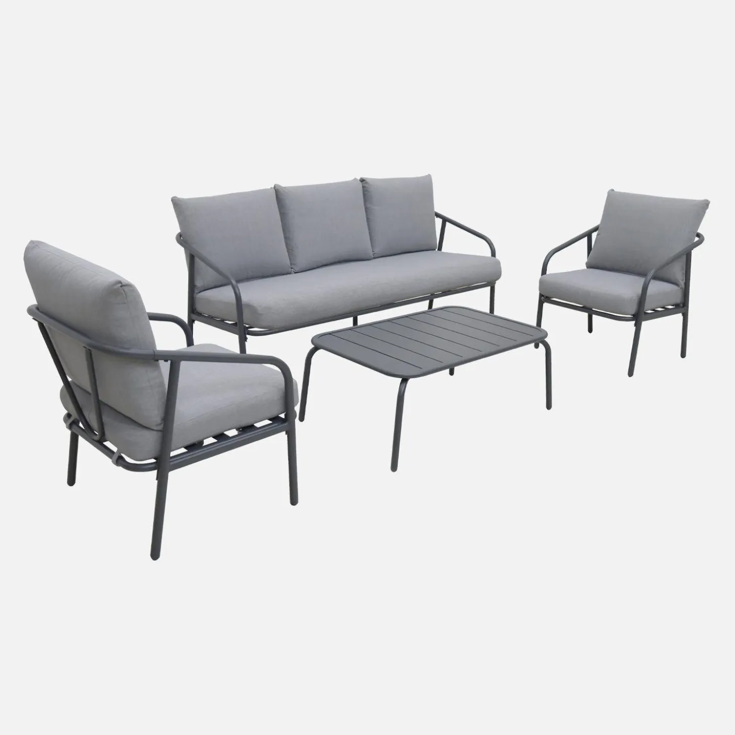 Gartenlounge-Set aus Stahl für 5 Personen