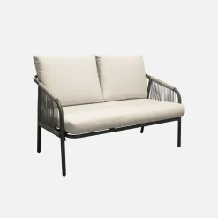 Gartenlounge-Set aus Stahl, für 4 Personen