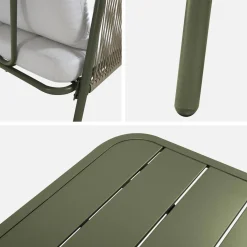Gartenlounge-Set aus Stahl, für 4 Personen