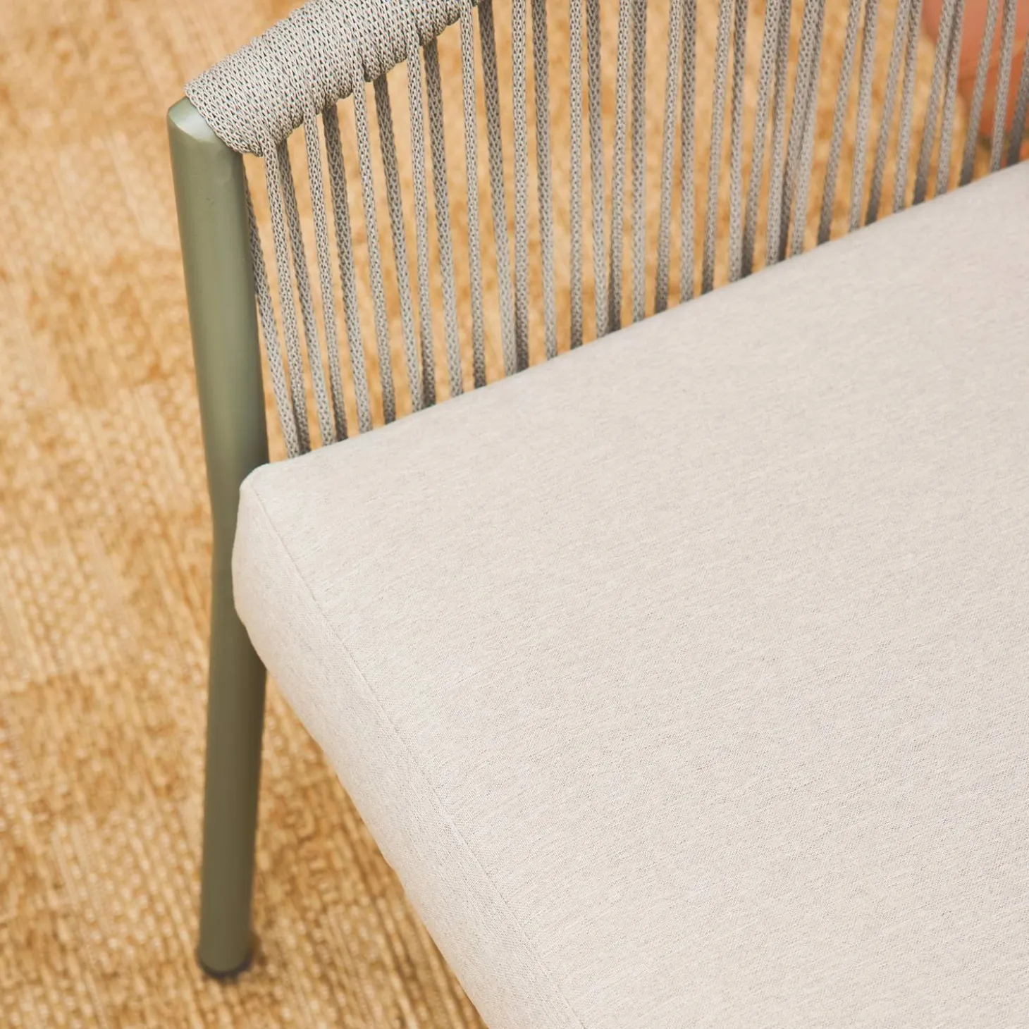 Gartenlounge-Set aus Stahl mit Seilbespannung aus Kunststoff, 4 Plätze