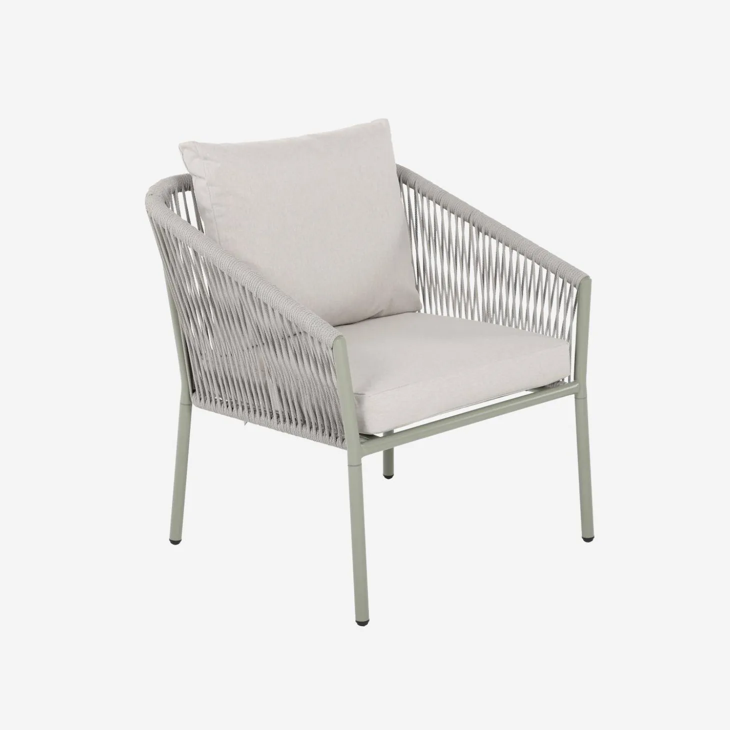 Gartenlounge-Set aus Stahl mit Seilbespannung aus Kunststoff, 4 Plätze