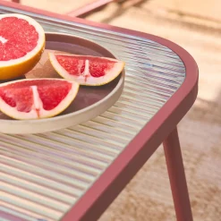 Gartenlounge-Set aus Stahl, 4 Plätze