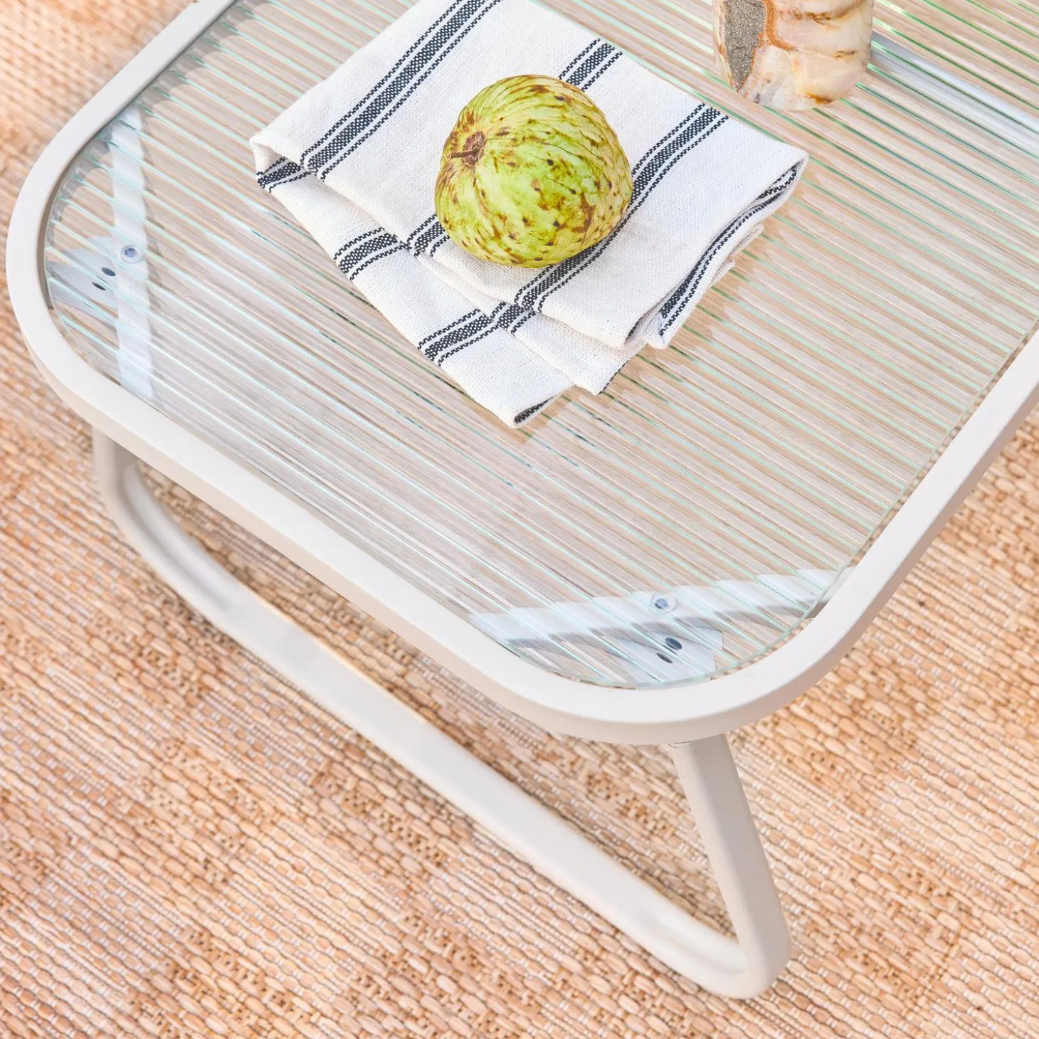 Gartenlounge-Set aus Stahl, 4 Plätze