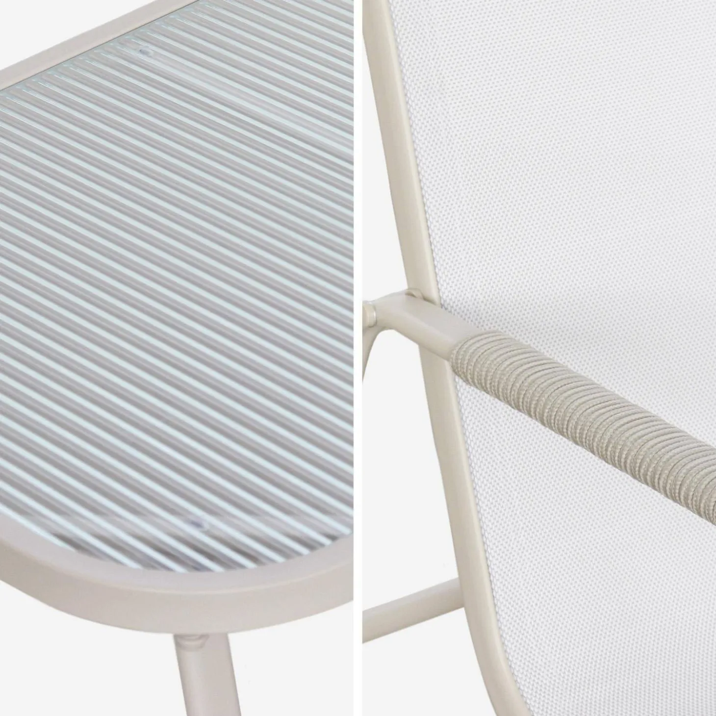 Gartenlounge-Set aus Stahl, 4 Plätze