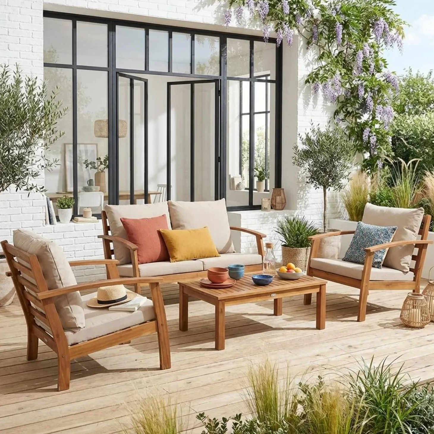 Gartenlounge-Set für 4 Personen