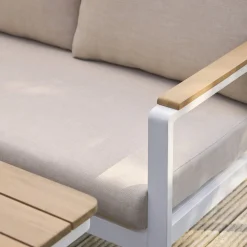 Gartenlounge-Set für 8 Personen aus Akazienholz und Aluminium