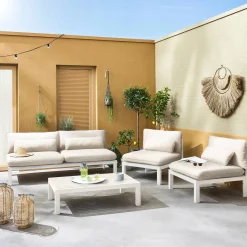 Gartenlounge-Set XXL Aluminium 5-Sitzer