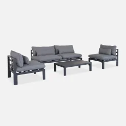 Gartenlounge-Set XXL Aluminium 5-Sitzer