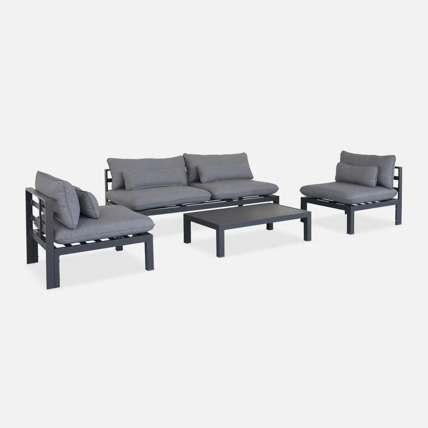 Gartenlounge-Set XXL Aluminium 5-Sitzer