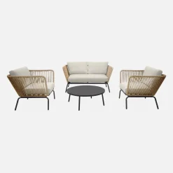 Gartenlounge Singapur mit Sofa und 2 Sesseln