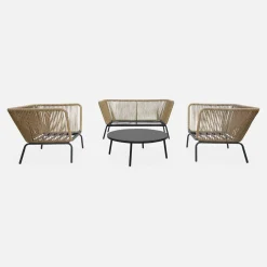 Gartenlounge Singapur mit Sofa und 2 Sesseln