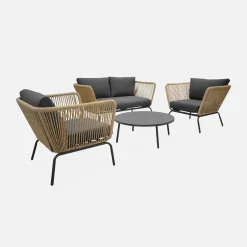 Gartenlounge Singapur mit Sofa und 2 Sesseln