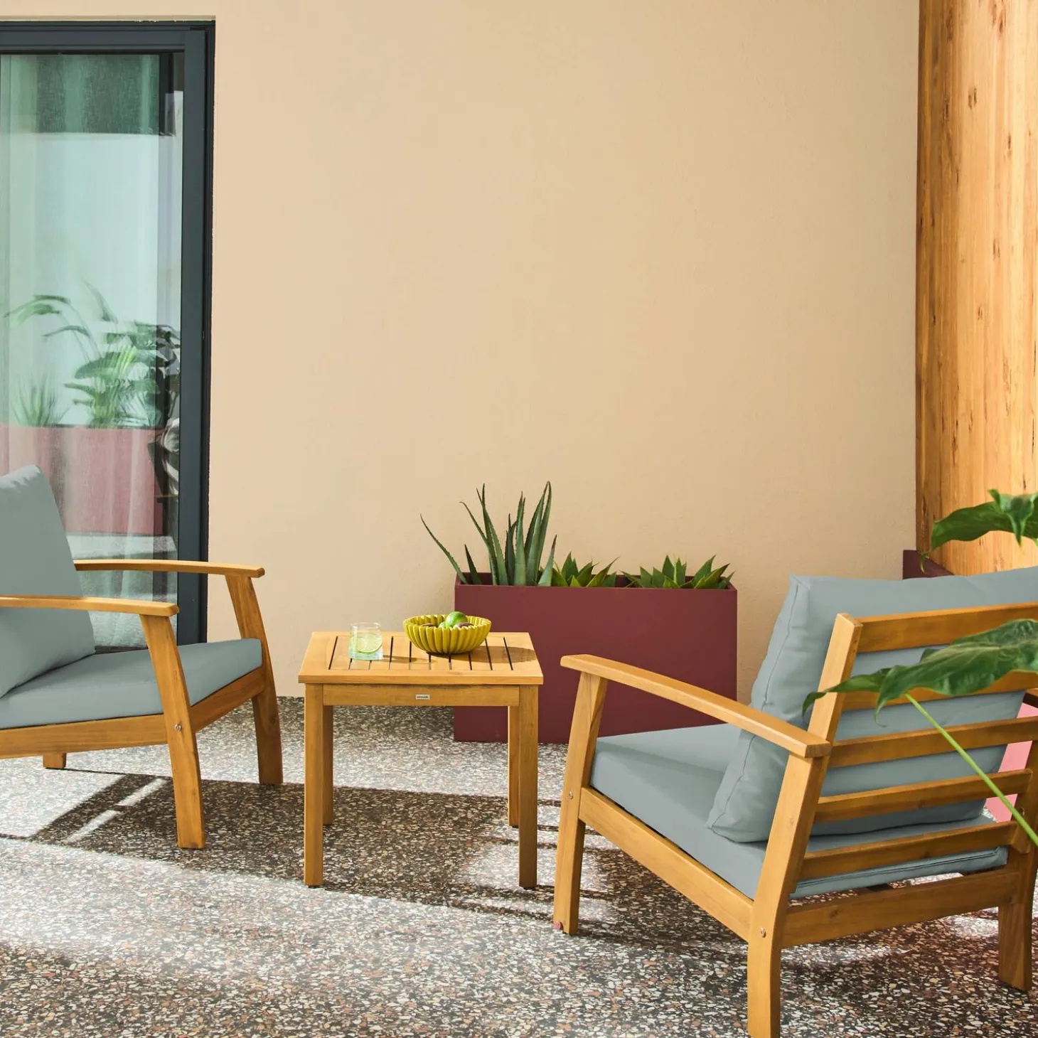 Gartenmöbel aus Akazienholz für 2 Personen