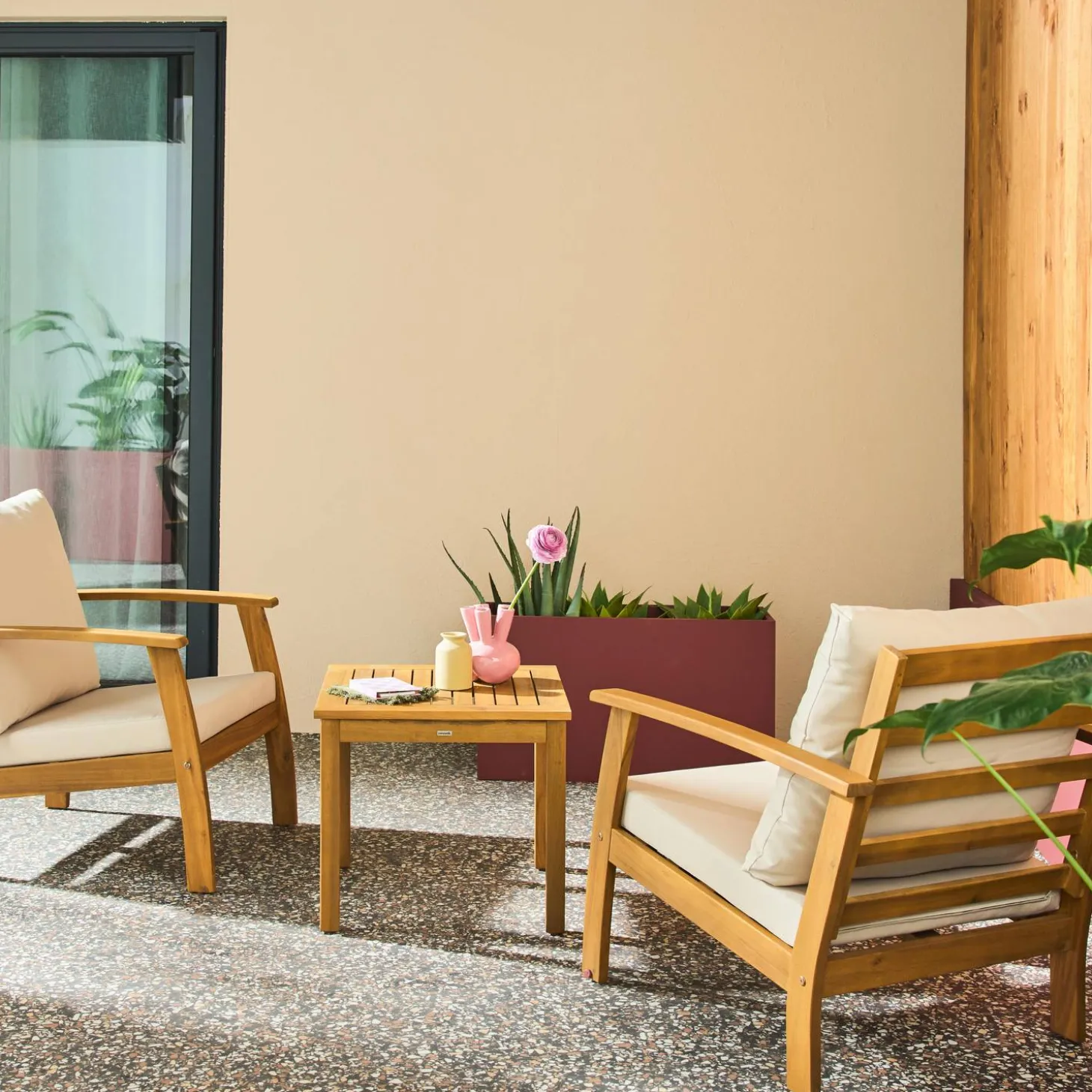 Gartenmöbel aus Akazienholz für 2 Personen