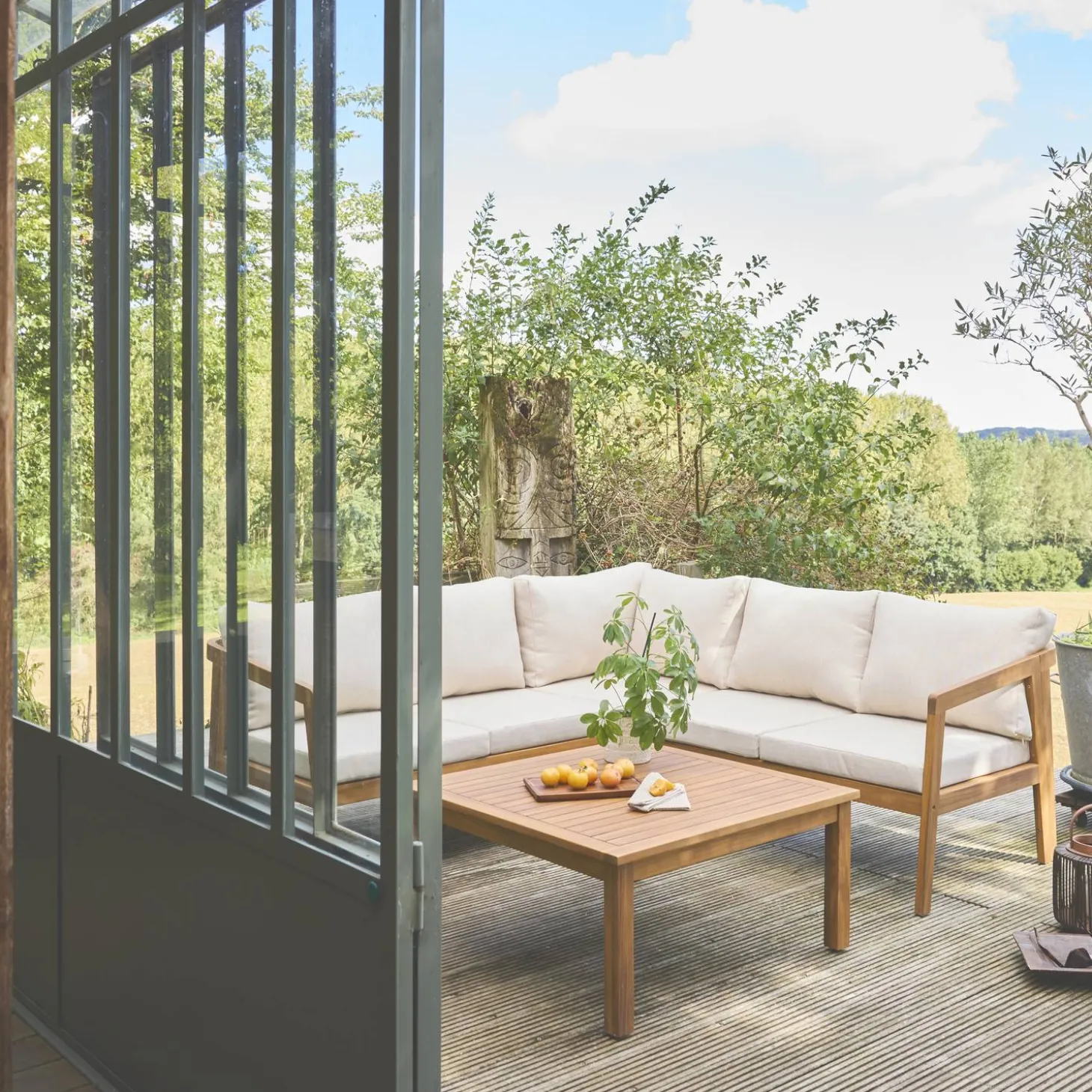 Gartenmöbelset aus Akazie für 5 Personen
