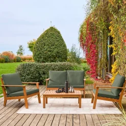 Gartenmöbelset aus Akazienholz für 4 Personen