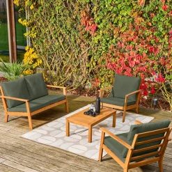 Gartenmöbelset aus Akazienholz für 4 Personen