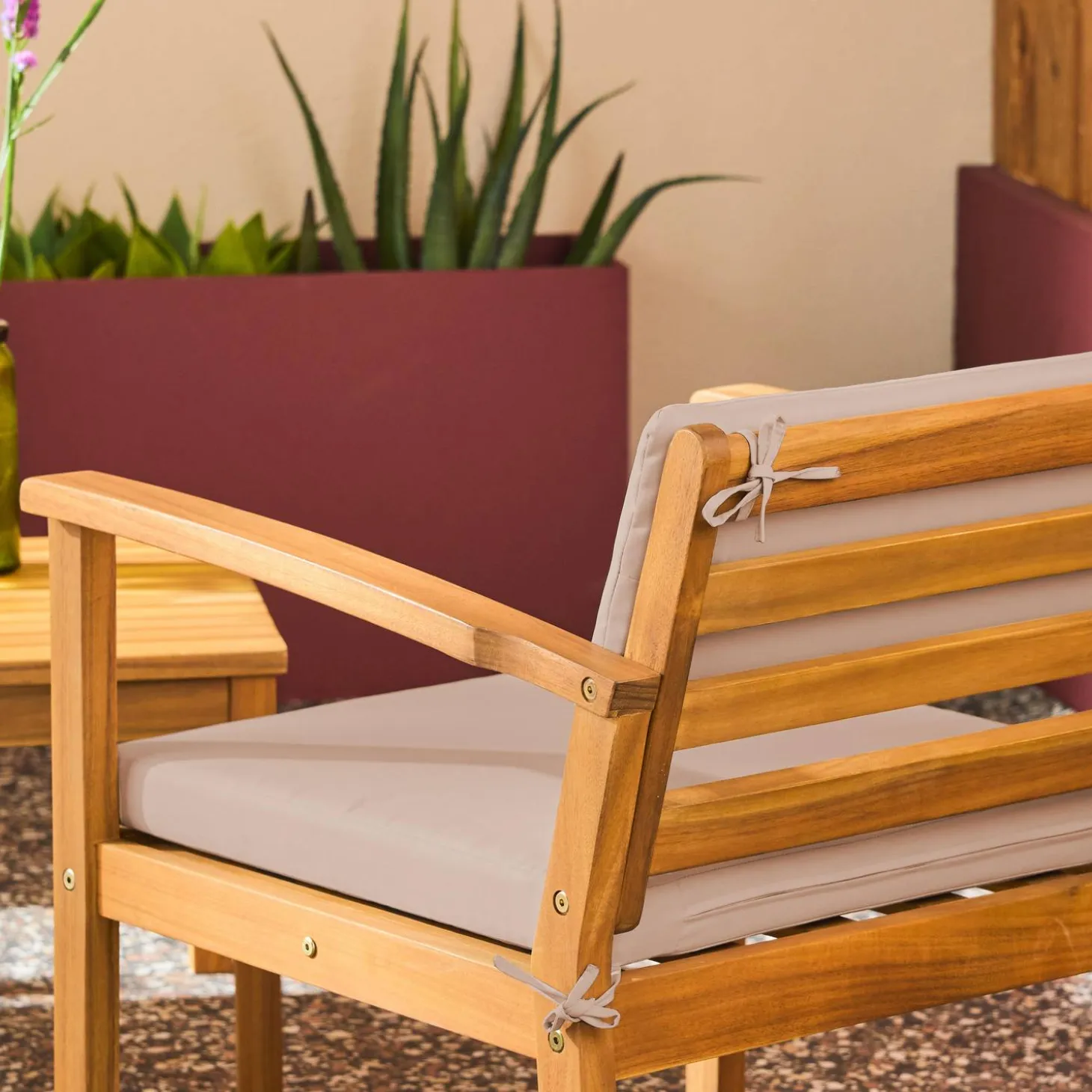 Gartenmöbelset aus Akazienholz für 4 Personen