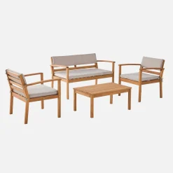 Gartenmöbelset aus Akazienholz für 4 Personen