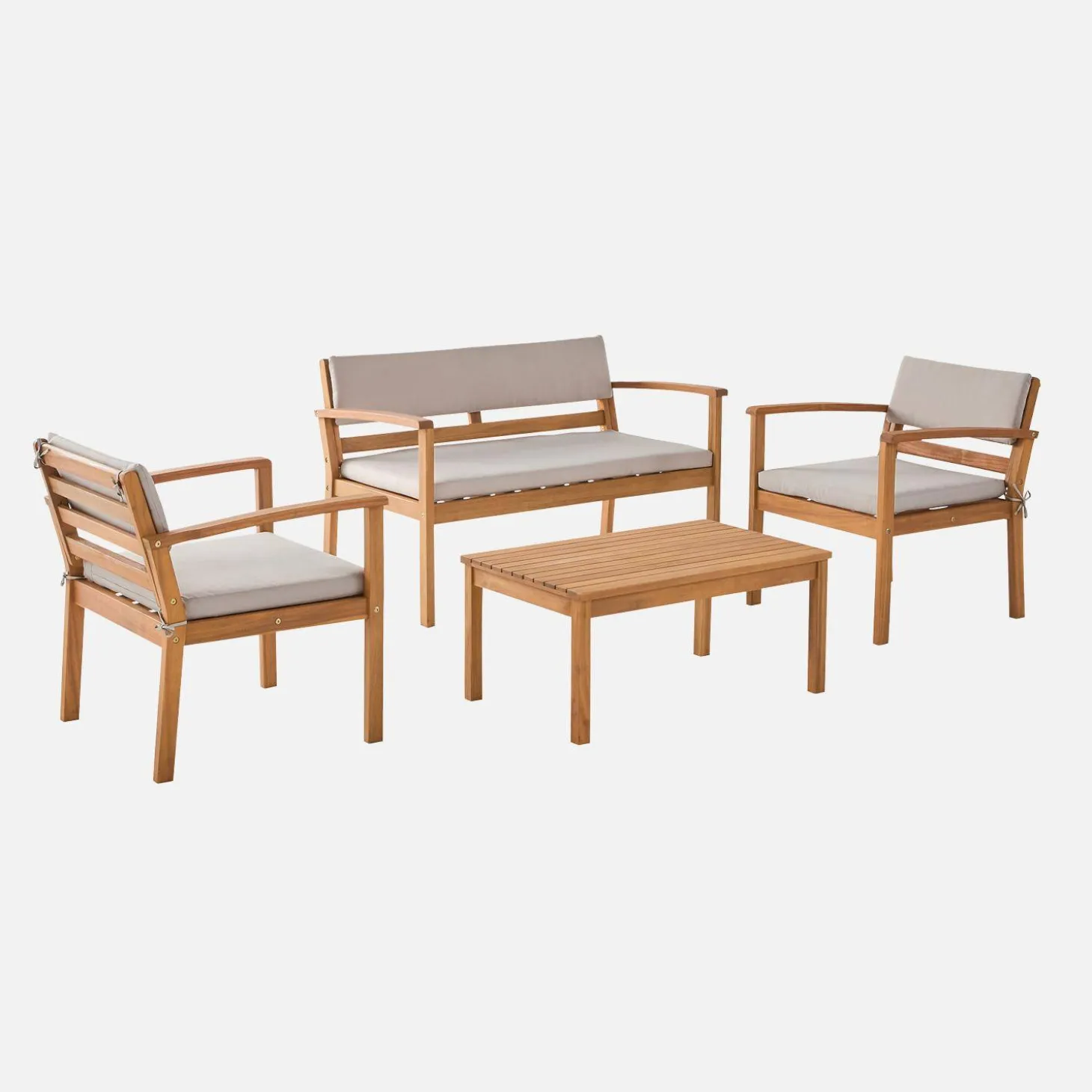 Gartenmöbelset aus Akazienholz für 4 Personen