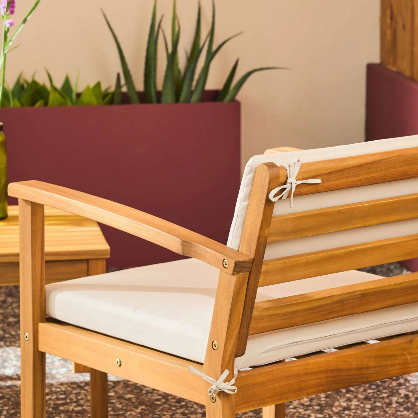 Gartenmöbelset aus Akazienholz für 4 Personen