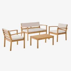 Gartenmöbelset aus Akazienholz für 4 Personen