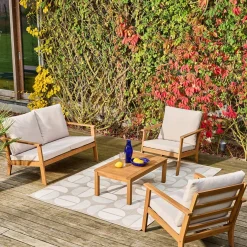 Gartenmöbelset aus Akazienholz für 4 Personen