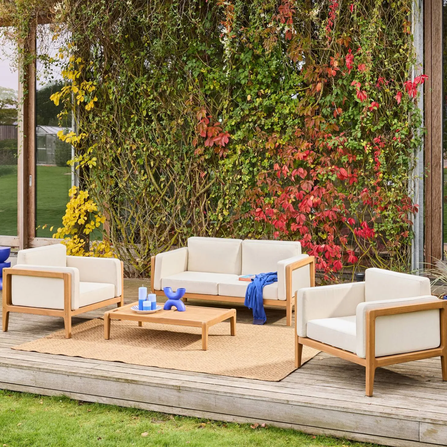 Gartenmöbelset aus Akazienholz für 4 Personen
