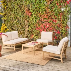Gartenmöbelset aus Akazienholz für 4 Personen