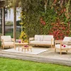 Gartenmöbelset aus Akazienholz mit Seilbespannung für 4 Personen