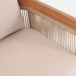 Gartenmöbelset aus Akazienholz mit Seilbespannung für 4 Personen