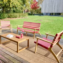 Gartenmöbelset aus Akazienholz und Geflecht für 4 Personen