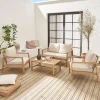 Gartenmöbelset aus Holz und Seilbespannung 4 Personen Akazienholz