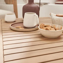 Gartenmöbelset aus Holz und Seilbespannung 4 Personen Akazienholz