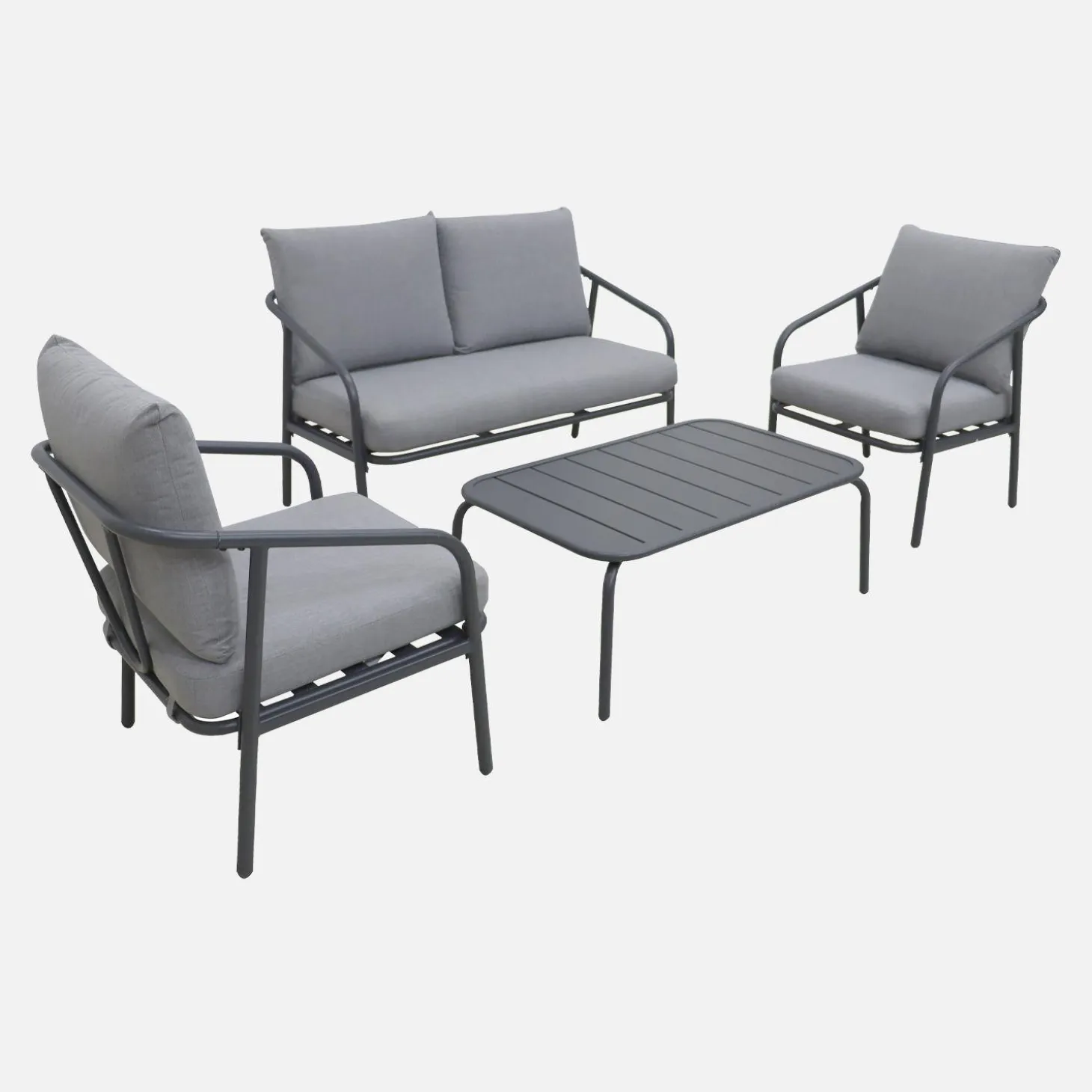 Gartenmöbelset aus Metall, 4 Sitzplätze