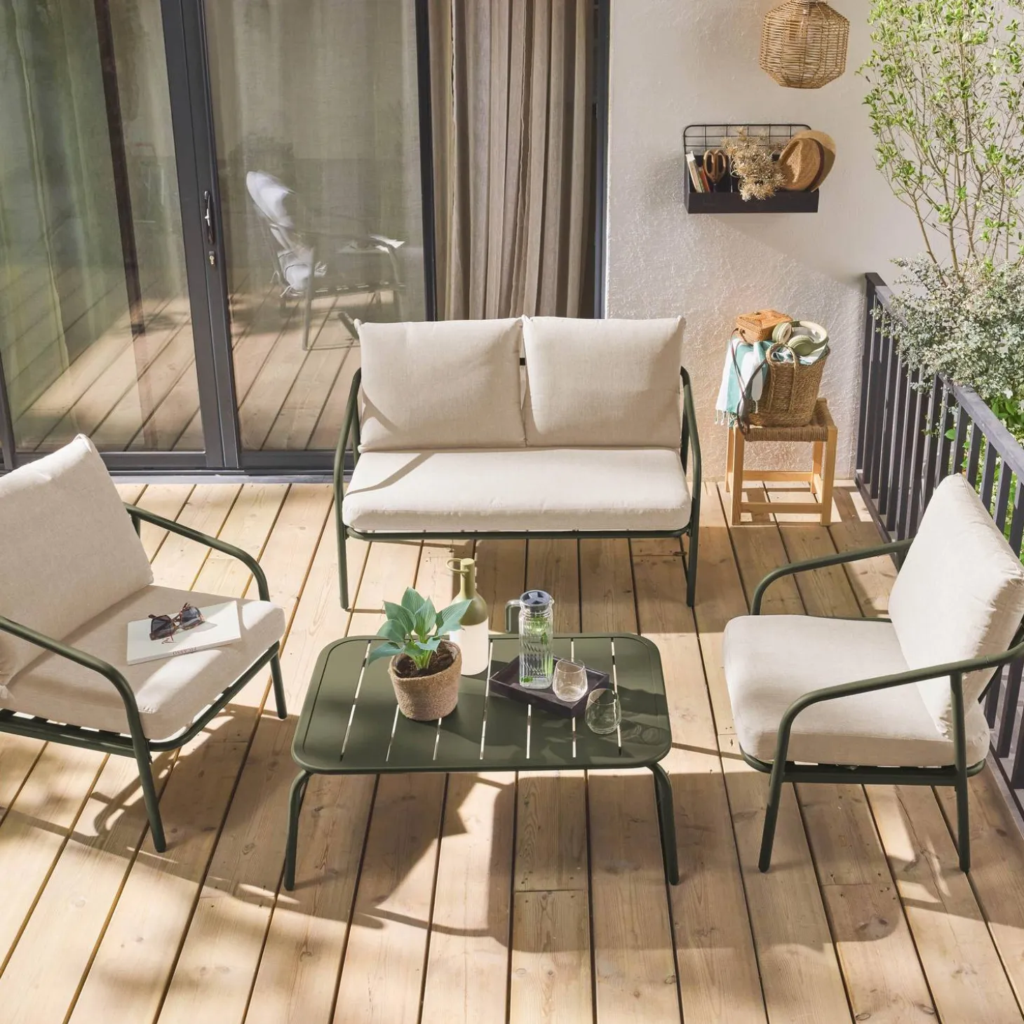 Gartenmöbelset aus Metall, 4 Sitzplätze