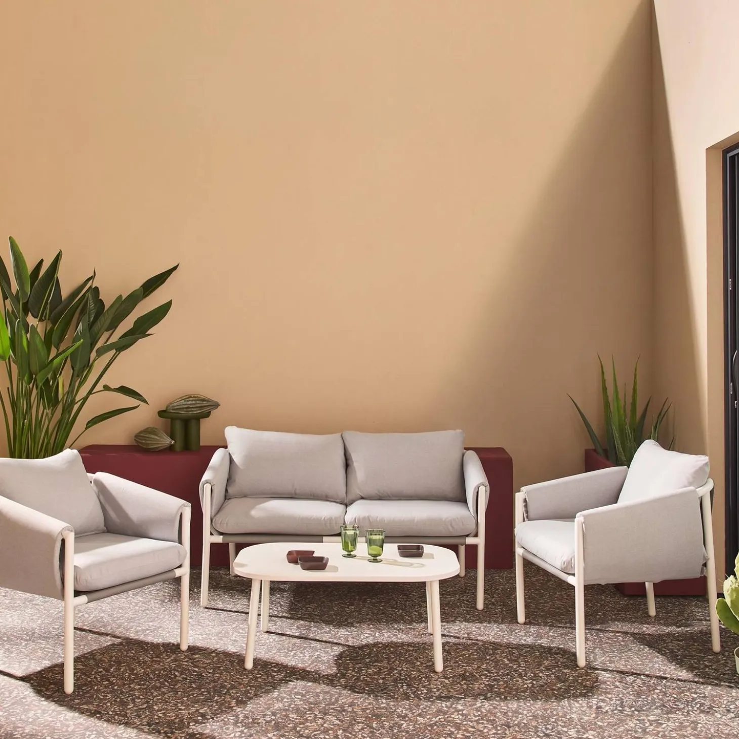 Gartenmöbelset aus Stahl für 4 Personen