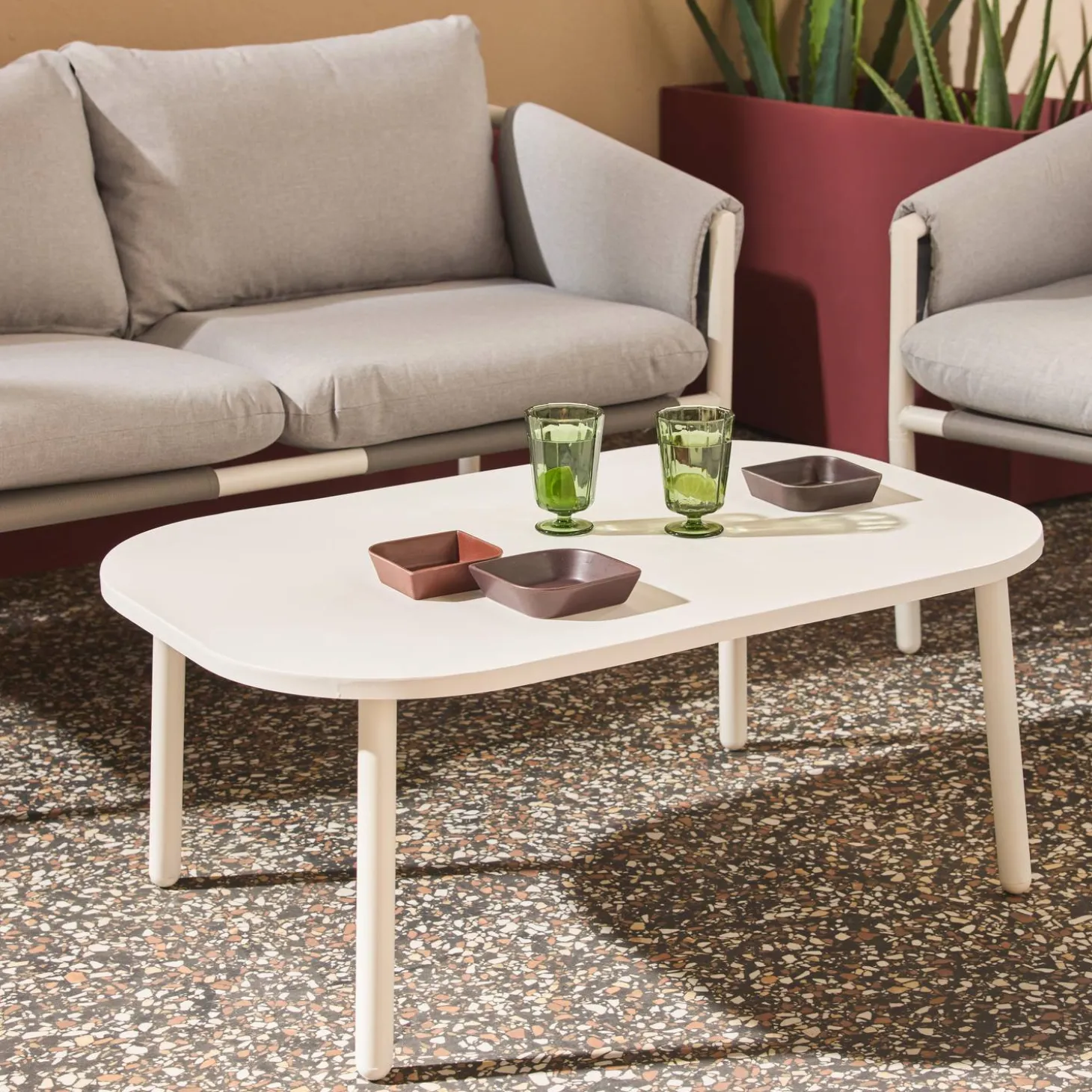Gartenmöbelset aus Stahl für 4 Personen