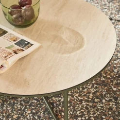 Gartenmöbel-Set aus Stahl, Glas und Textilene für 4 Personen