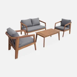 Gartenmöbelset für 4 Personen aus Akazienholz