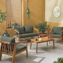 Gartenmöbelset für 4 Personen aus Akazienholz