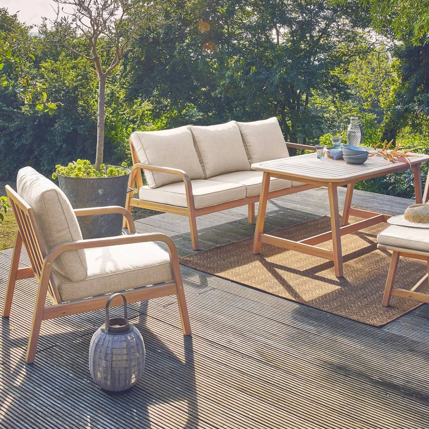 Gartenmöbelset für 7 Personen aus Akazienholz